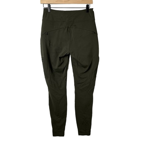 Athleta Headlands Hybrid Mid Rise Tight Hiking Pants Size 8 Tall Green 982353 - Picture 3 of 8